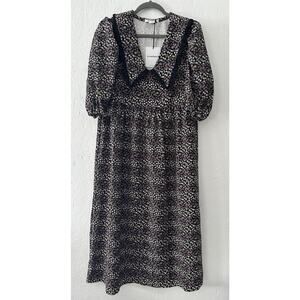 NWT Glamorous Floral Prairie Midi Dress Puff Sleeve Ruffle Collar Cottagecore 6